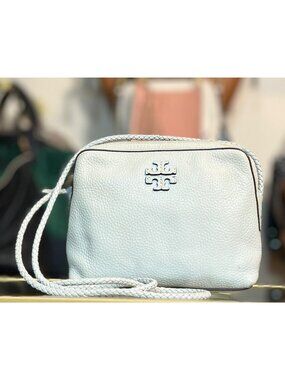 Adorable Tory Burch Baby Blue Leather McGraw with Ropped Strap